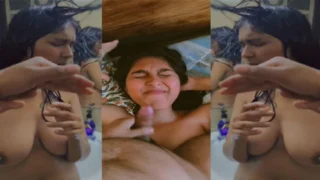 Cute collage girlfriend hard blowjob video